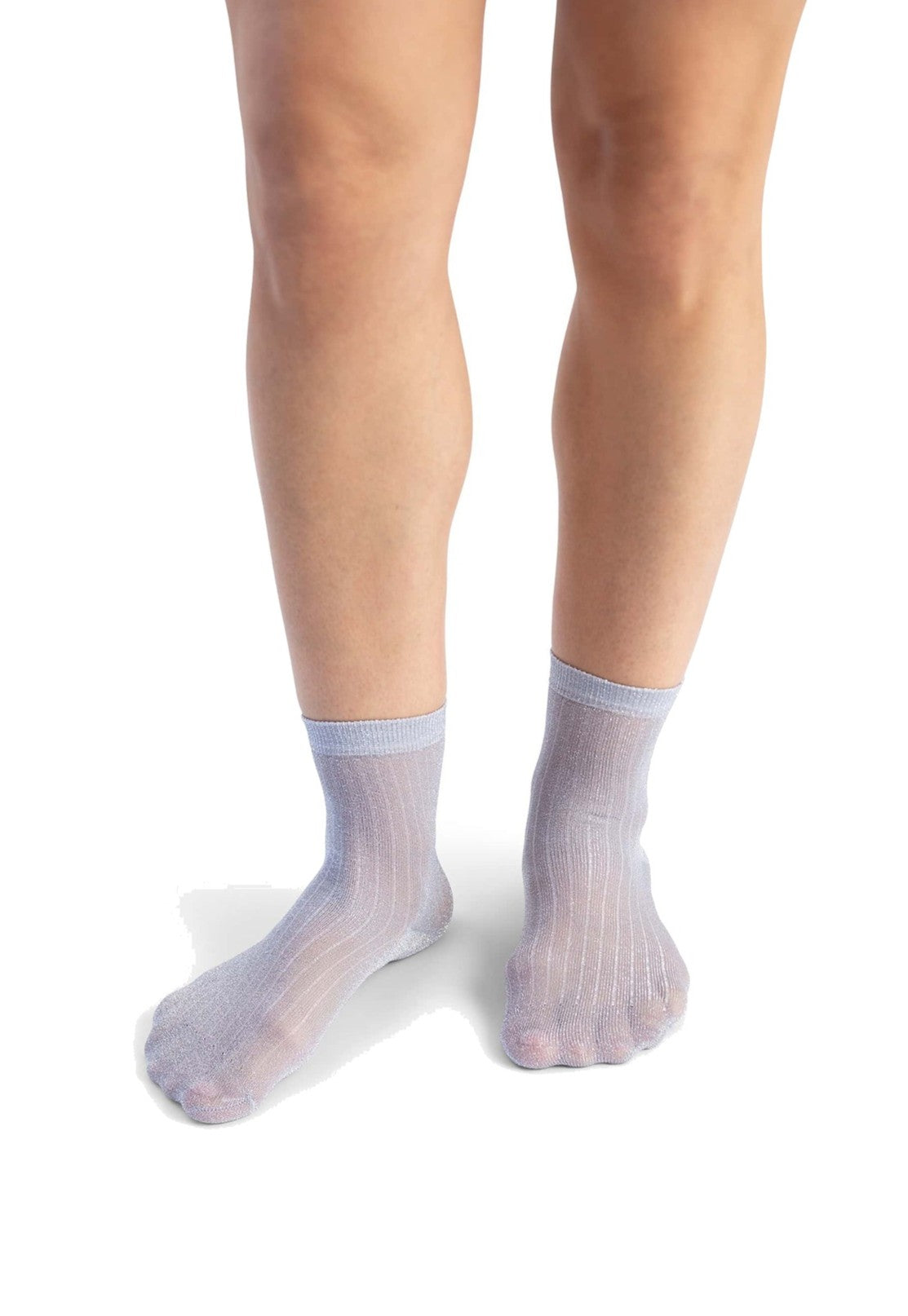 White Smoke גרבי Soft Lurex בגובה בינוני HAPPY SOCKS