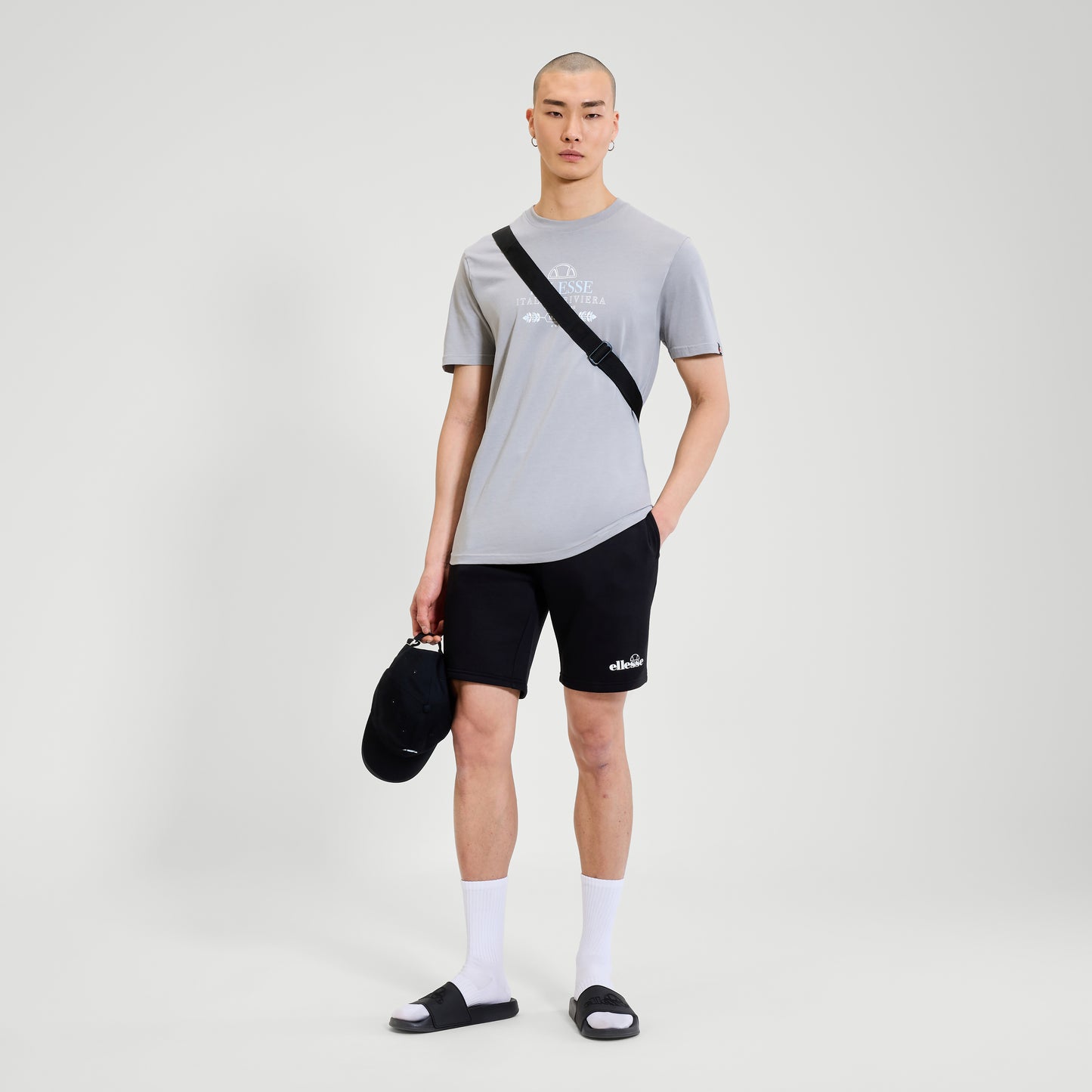 Light Gray טי שירט קצרה לגברים Riverani ELLESSE