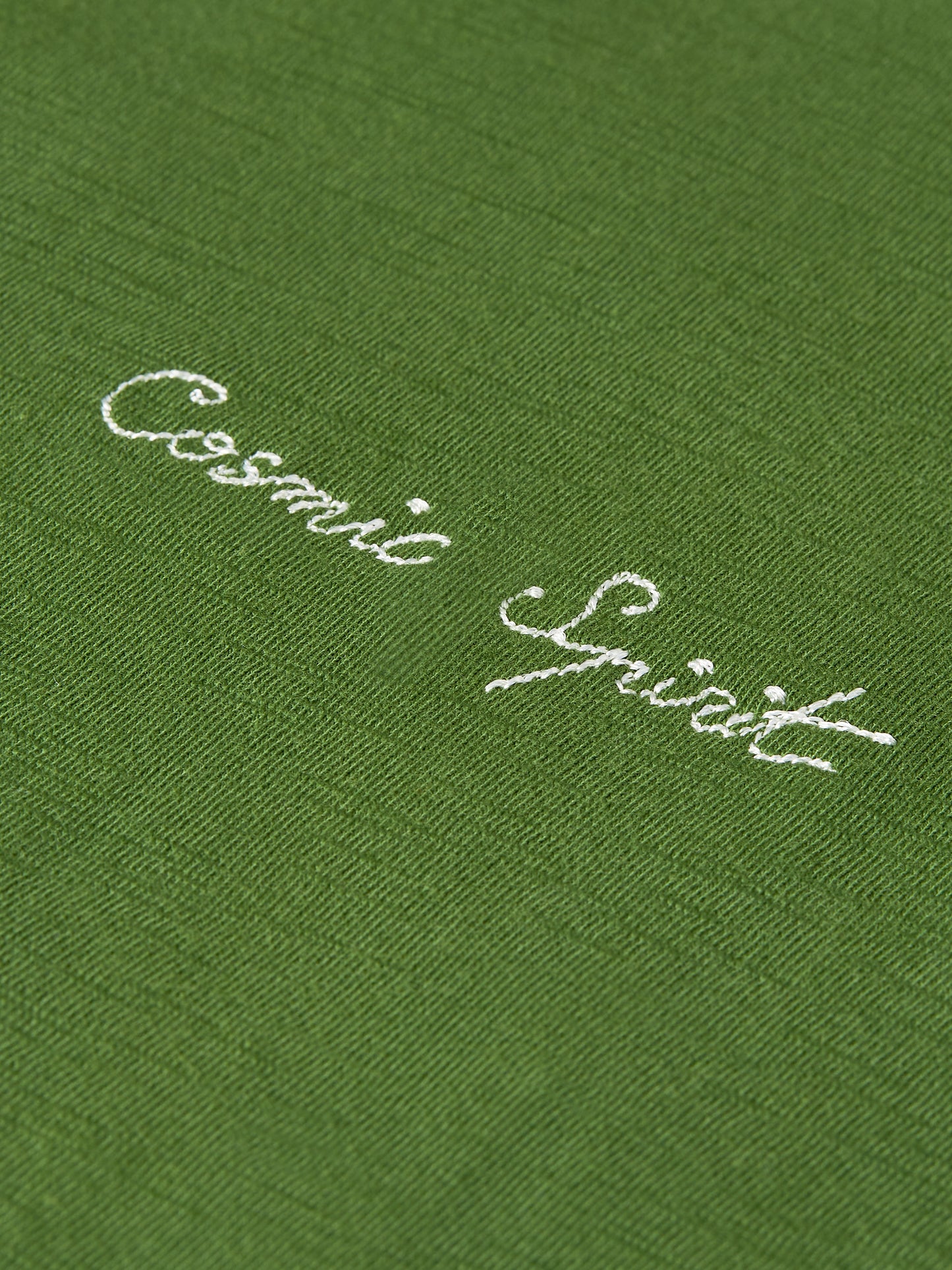 Dark Olive Green טי שירט קצרה לנשים Embroidered Slub SCOTCH & SODA