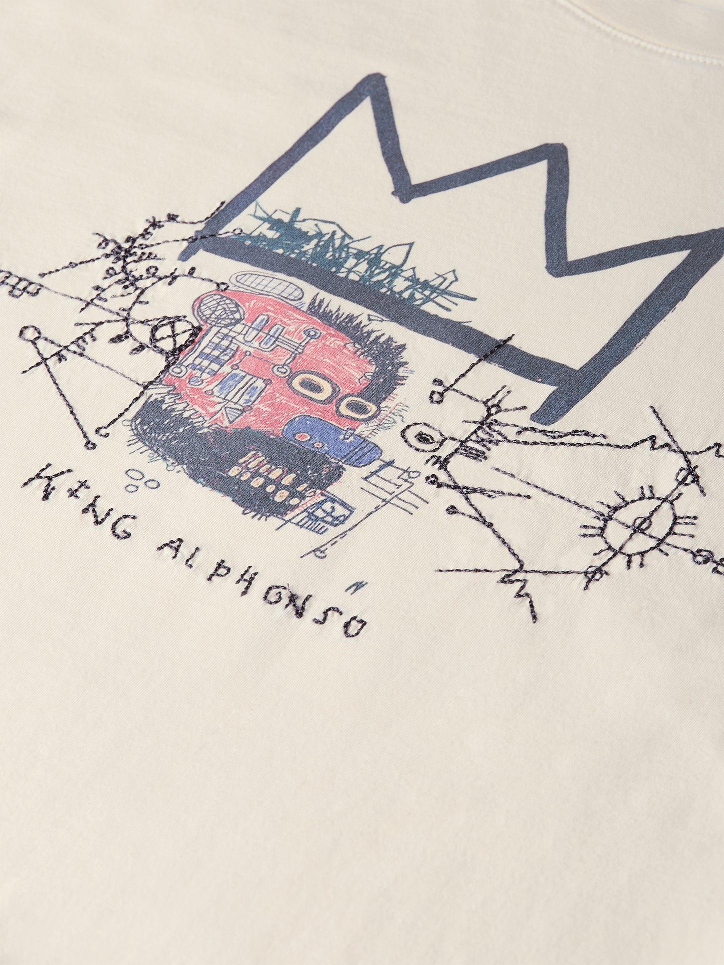 Antique White טי שירט קצרה לנשים Scotch & Soda x Basquiat SCOTCH & SODA