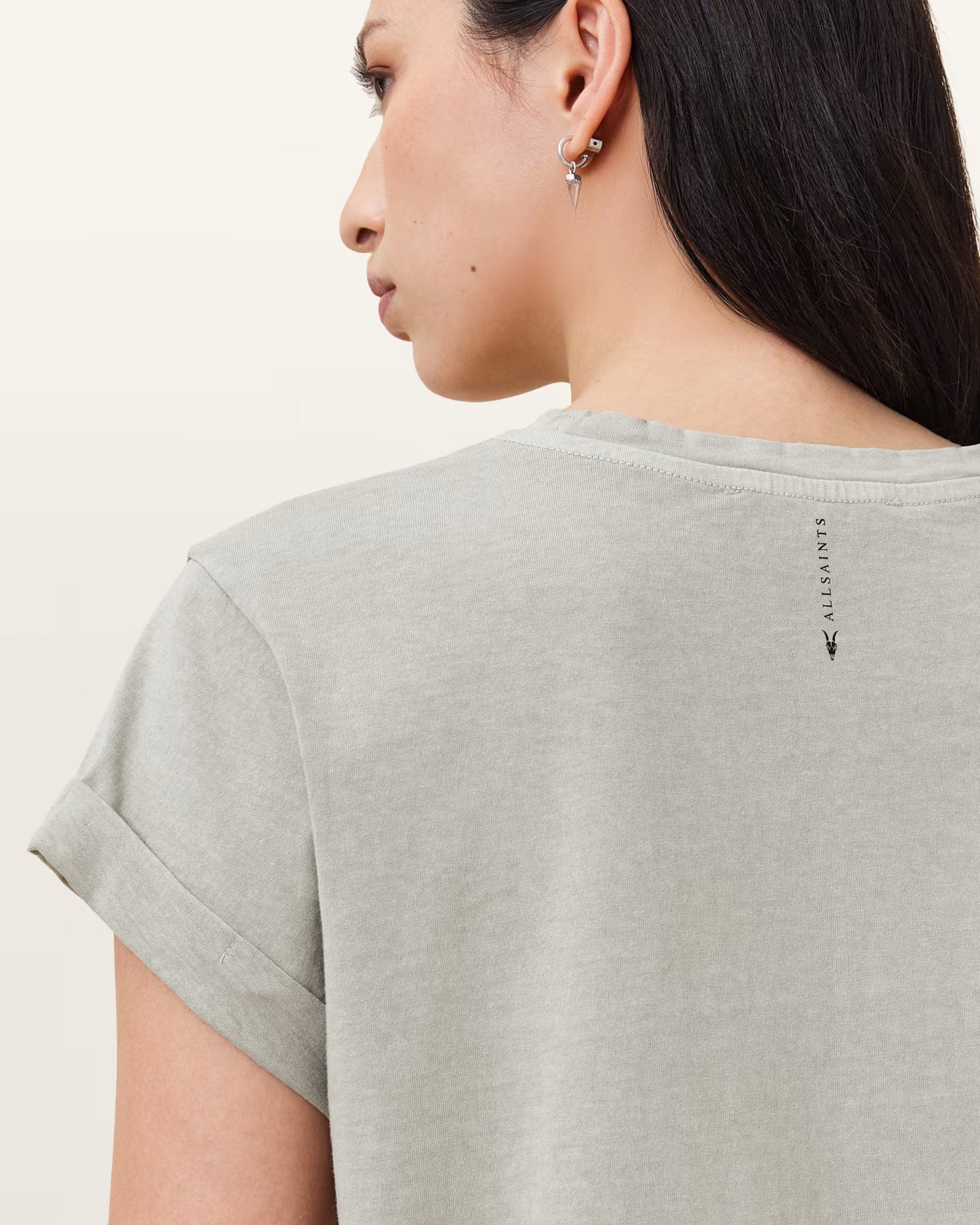 Light Gray טי-שירט קצרה לנשים Anna ALLSAINTS