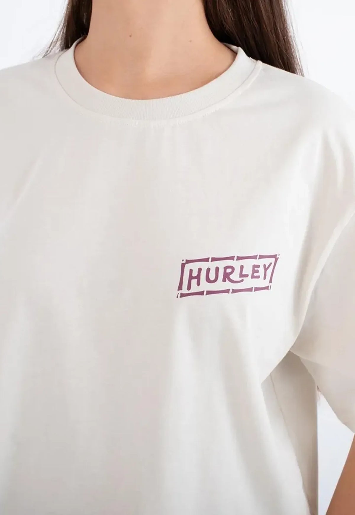 Light Gray טי שירט קצרה Boxifit Island לנשים HURLEY