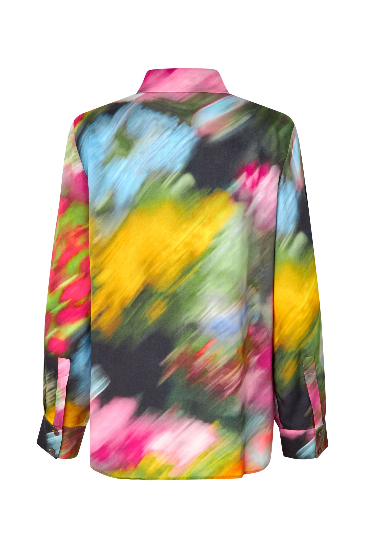 Dark Khaki חולצה מכופתרת ארוכה לנשים Liquid Floral STINE GOYA