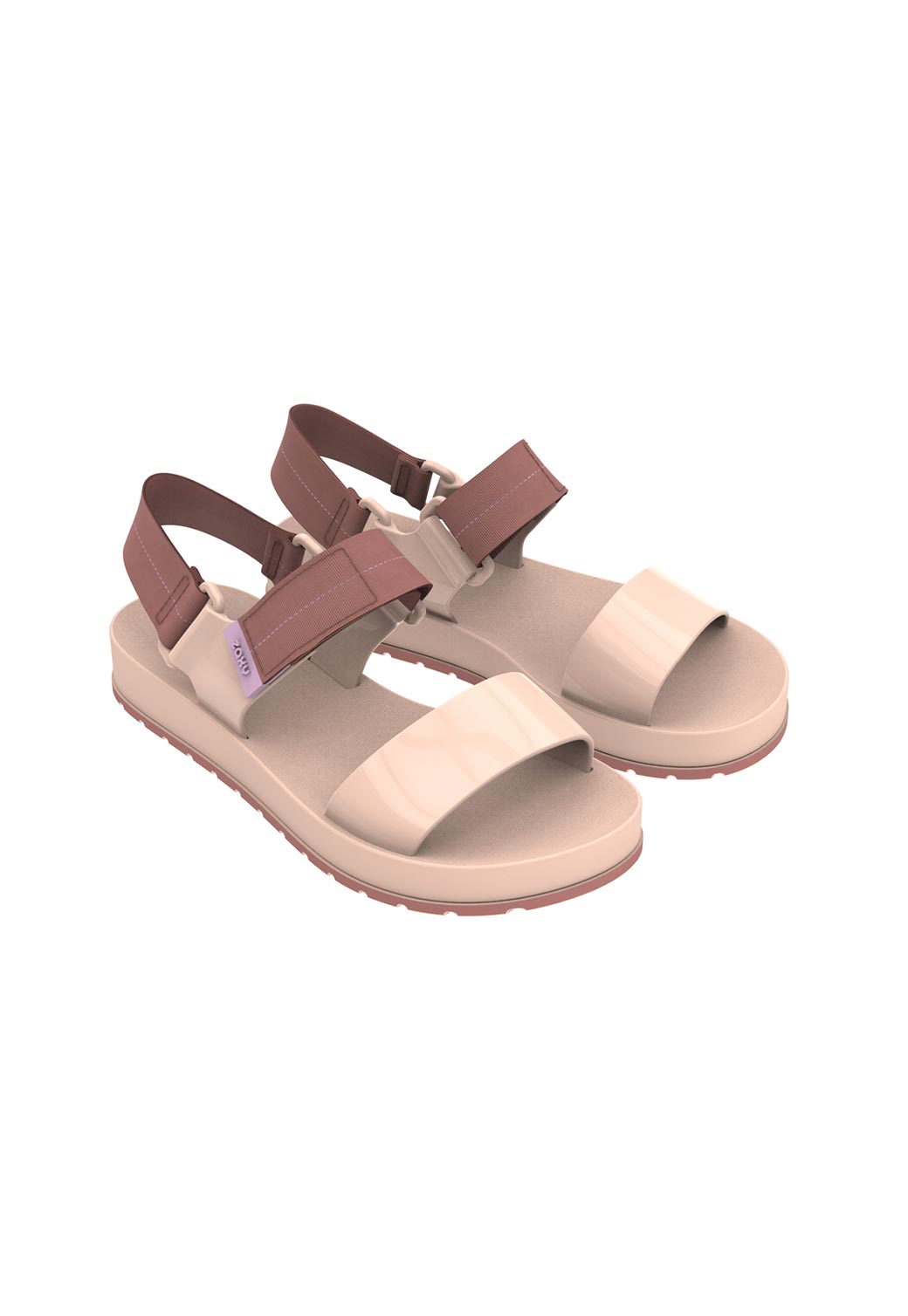 Rosy Brown סנדלי פלטפורמה עם שתי רצועות וסגירת סקוץ' ZAXY