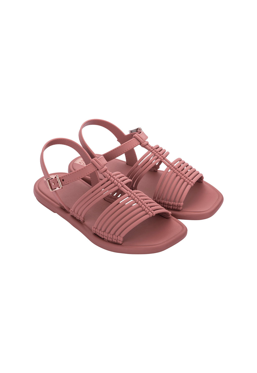 Maroon סנדלים עם רצועות גיאומטריות ZAXY