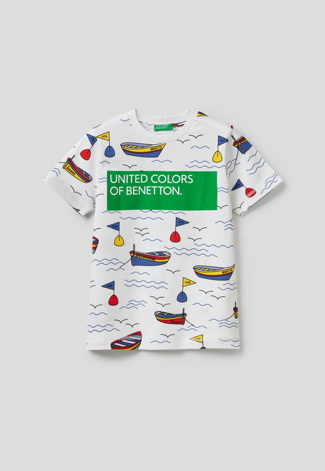 Light Gray טי-שירט UNITED RACES BENETTON