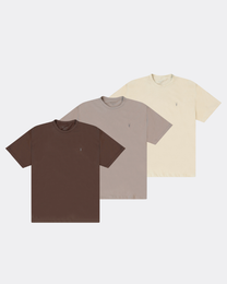 Dark Olive Green מארז 3 טי-שירט קצרה לגברים Brace ALLSAINTS