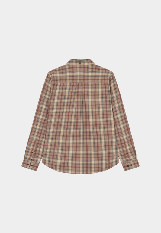 Lavender חולצה מכופתרת ארוכה לגברים Kent Check LES DEUX