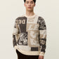 Antique White סוודר לגברים Globe Crewneck Knit LES DEUX