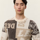 Antique White סוודר לגברים Globe Crewneck Knit LES DEUX