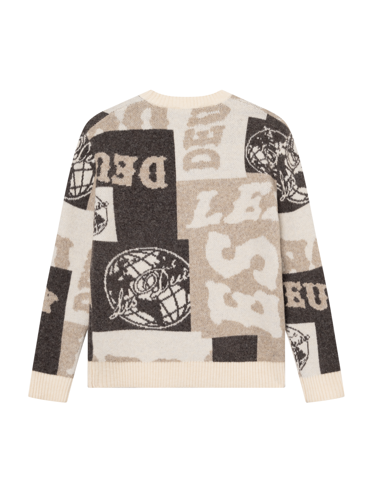 Black סוודר לגברים Globe Crewneck Knit LES DEUX