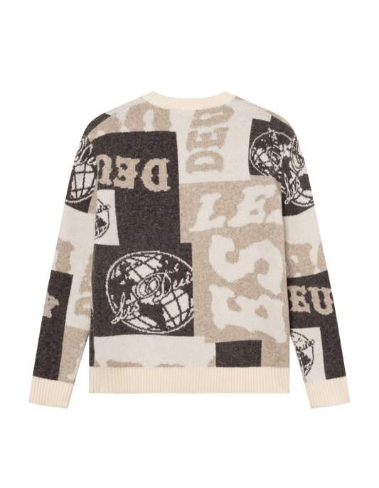 Black סוודר לגברים Globe Crewneck Knit LES DEUX