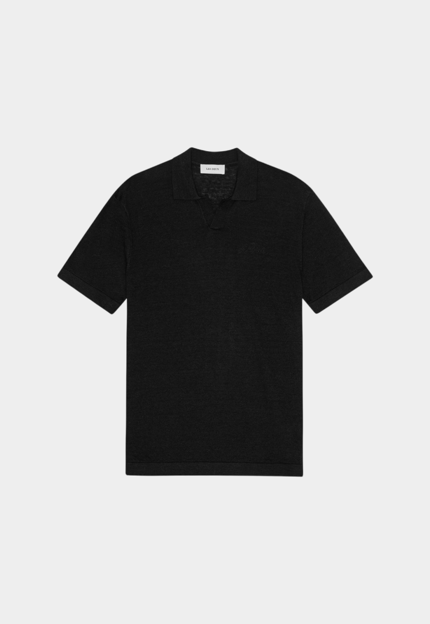 Black חולצת פולו קצרה לגברים Emmanuel LES DEUX