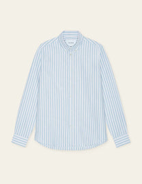 Light Gray חולצה מכופתרת ארוכה לגברים Konrad Oxford LES DEUX