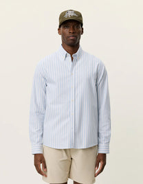 Light Gray חולצה מכופתרת ארוכה לגברים Konrad Oxford LES DEUX