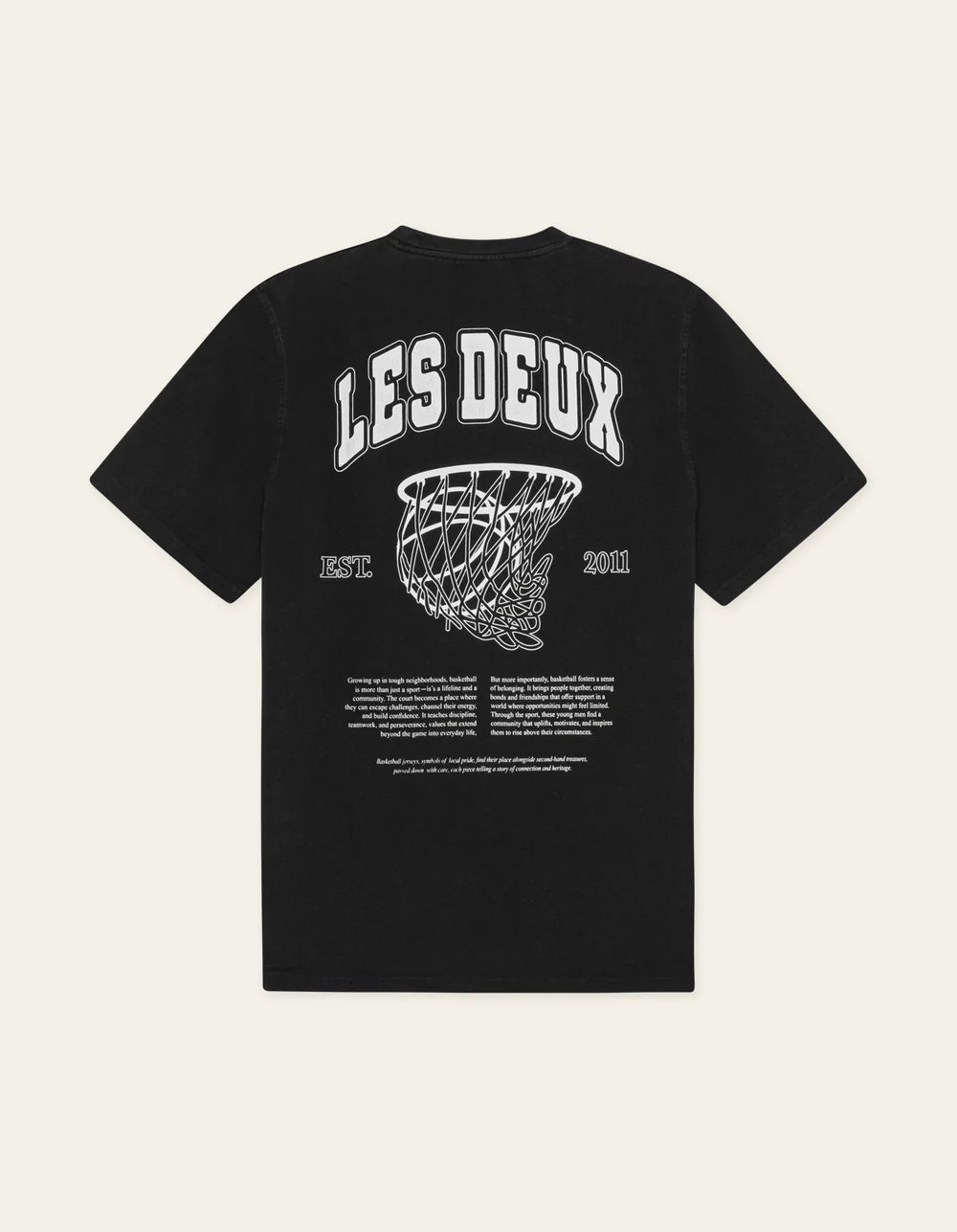 Black טי שירט קצרה לגברים Brady Hoop LES DEUX