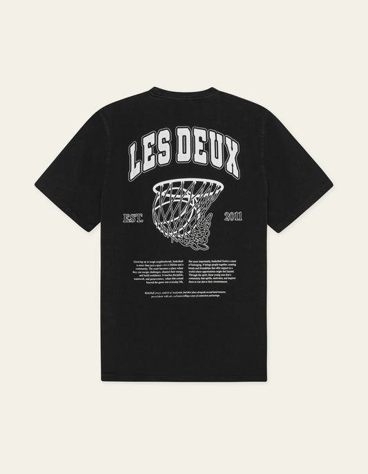 Black טי שירט קצרה לגברים Brady Hoop LES DEUX