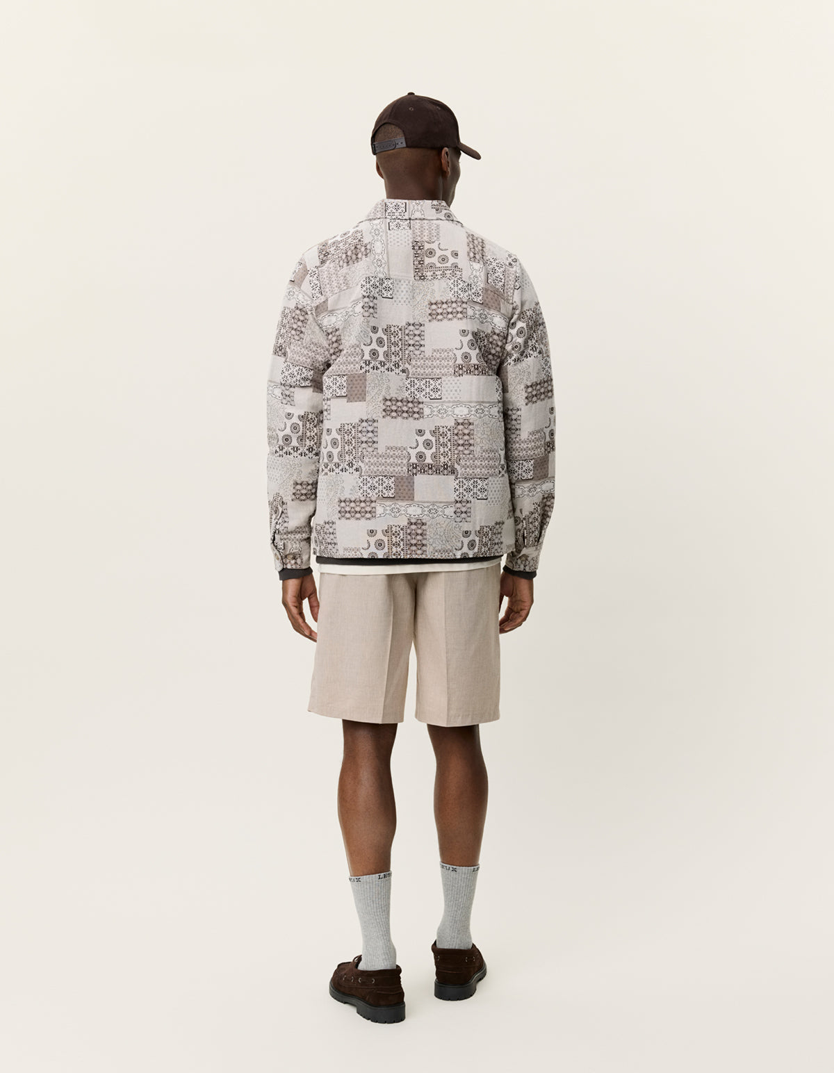 Antique White חולצה מכופתרת ארוכה לגברים Layton Patchwork LES DEUX