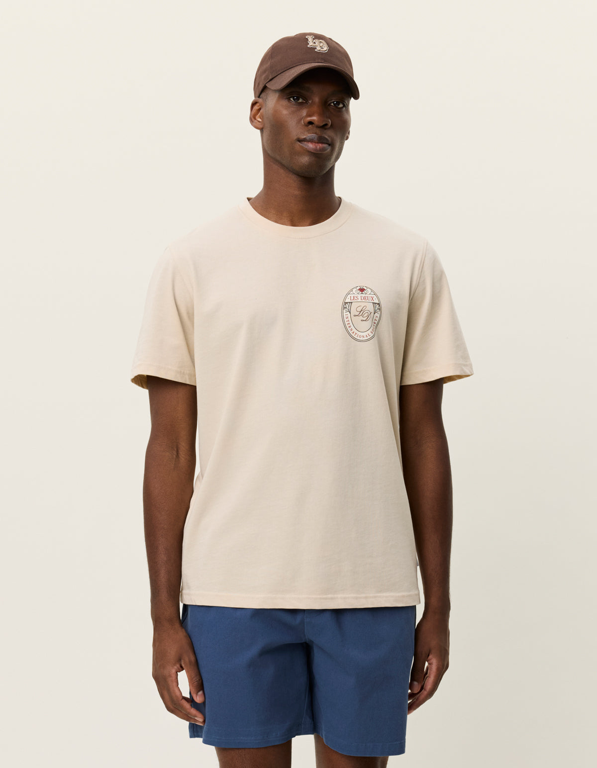 Light Gray טי שירט קצרה לגברים Brady Emblem LES DEUX