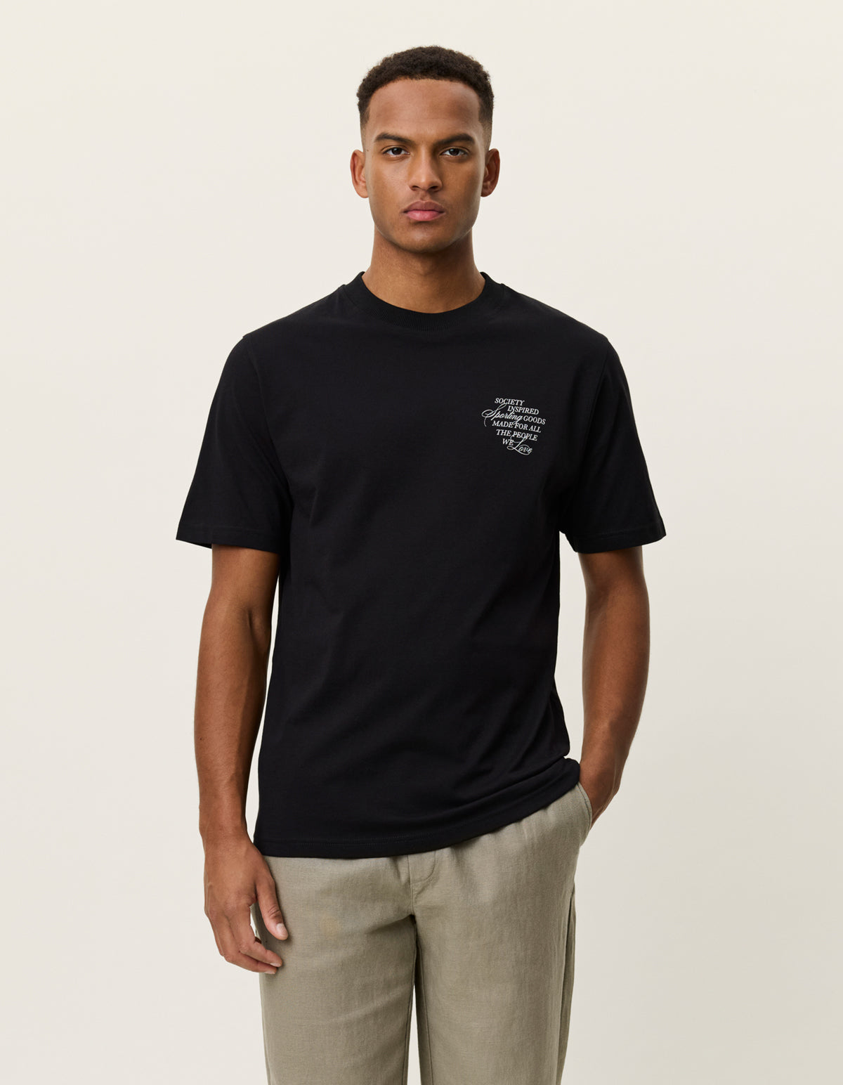 Black טי שירט קצרה לגברים Ben Faience LES DEUX