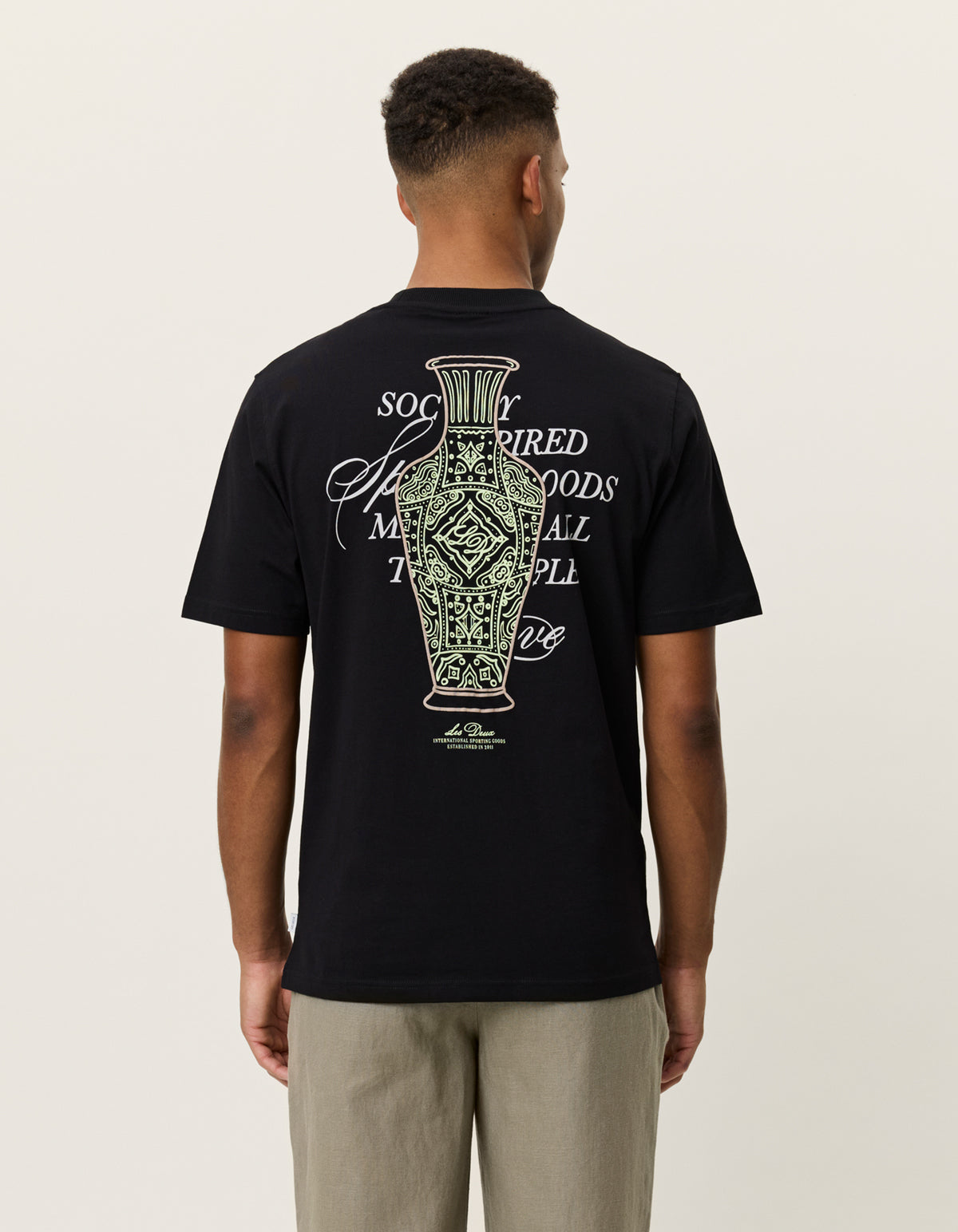 Black טי שירט קצרה לגברים Ben Faience LES DEUX