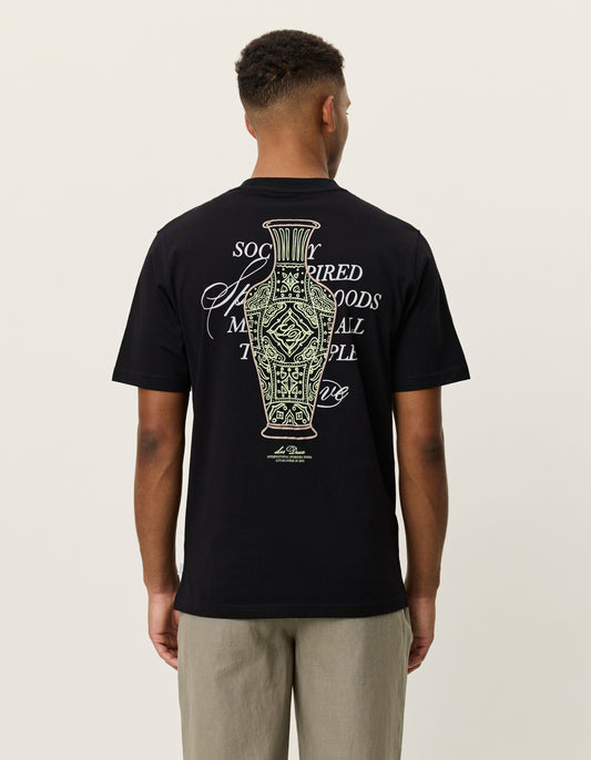 Black טי שירט קצרה לגברים Ben Faience LES DEUX