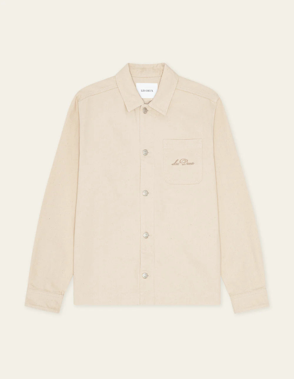 Light Gray חולצה מכופתרת ארוכה לגברים Layton Faience LES DEUX