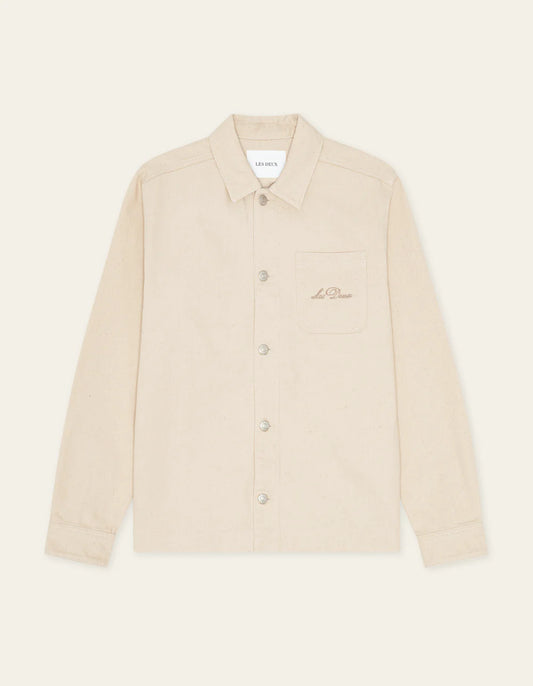 Light Gray חולצה מכופתרת ארוכה לגברים Layton Faience LES DEUX