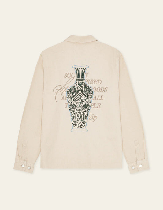 Light Gray חולצה מכופתרת ארוכה לגברים Layton Faience LES DEUX