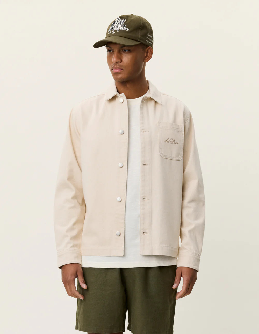 Light Gray חולצה מכופתרת ארוכה לגברים Layton Faience LES DEUX