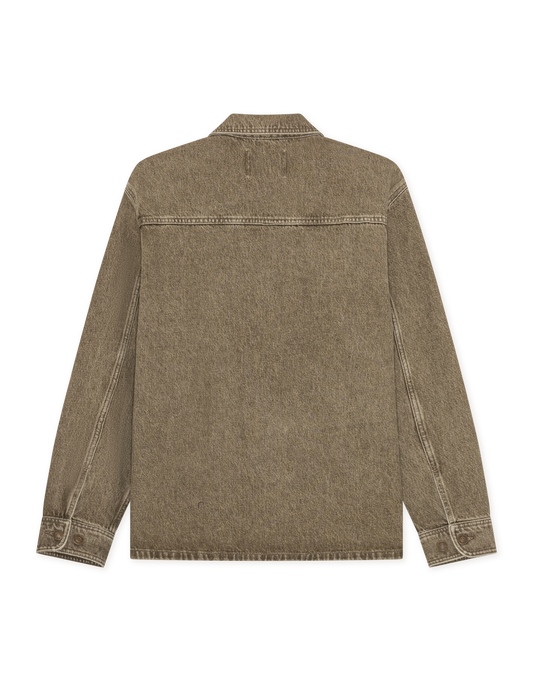 Dim Gray חולצה מכופתרת ארוכה לגברים Denim Overshirt LES DEUX
