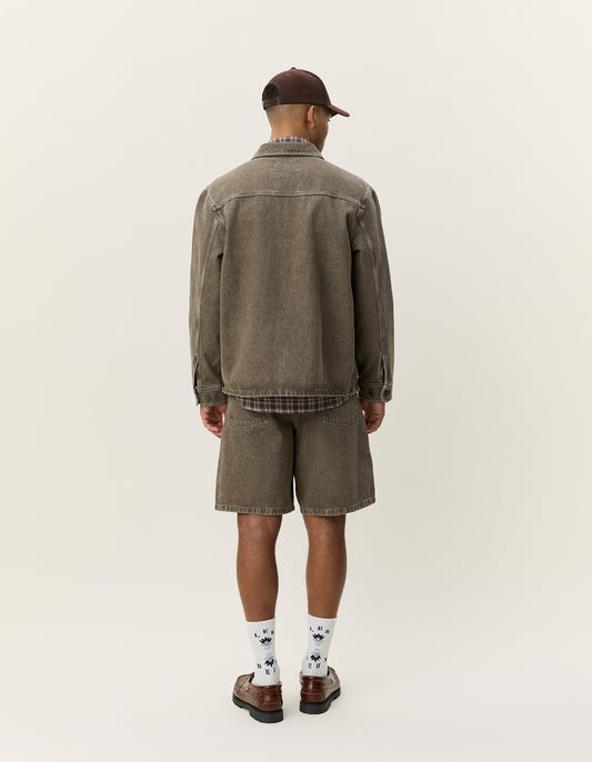 Antique White חולצה מכופתרת ארוכה לגברים Denim Overshirt LES DEUX