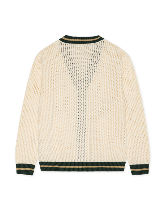 Light Gray קרדיגן לגברים Lace Knitted Cardigan LES DEUX