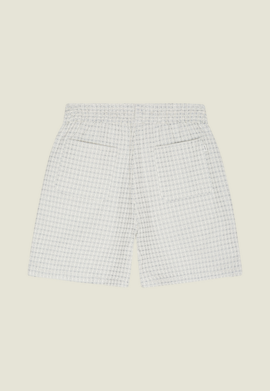 Light Gray מכנסיים קצרים לגברים Structured Check Shorts LES DEUX