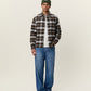 Antique White חולצה מכופתרת ארוכה לגברים Check Overshirt LES DEUX