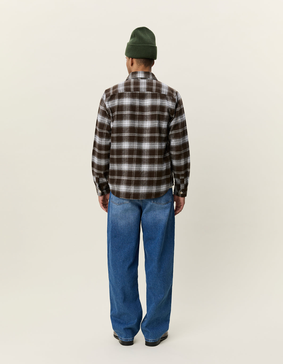 Antique White חולצה מכופתרת ארוכה לגברים Check Overshirt LES DEUX