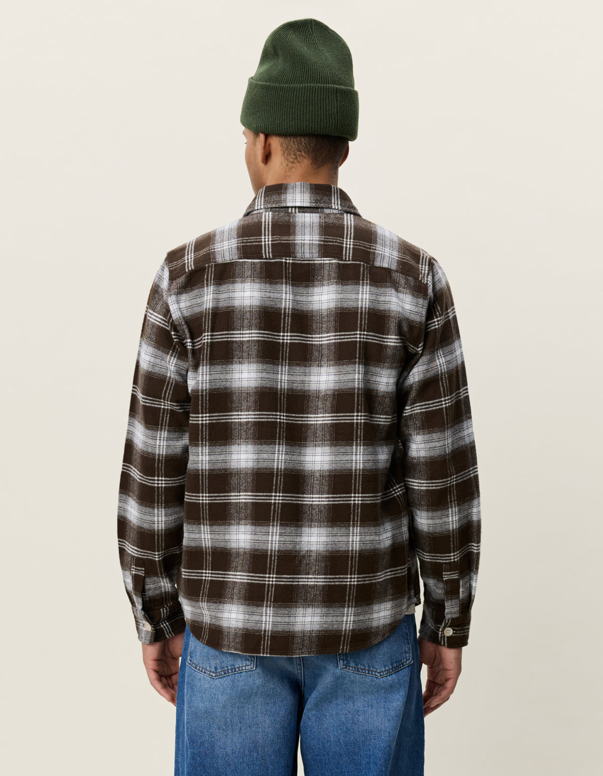 Antique White חולצה מכופתרת ארוכה לגברים Check Overshirt LES DEUX