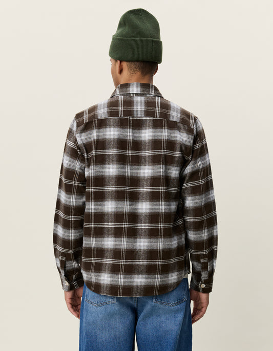 Antique White חולצה מכופתרת ארוכה לגברים Check Overshirt LES DEUX