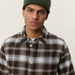 Antique White חולצה מכופתרת ארוכה לגברים Check Overshirt LES DEUX