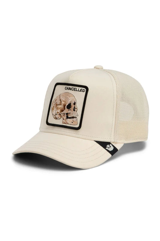 White Smoke כובע מצחייה BROS Suede Cancelled Skull GOORIN BROS