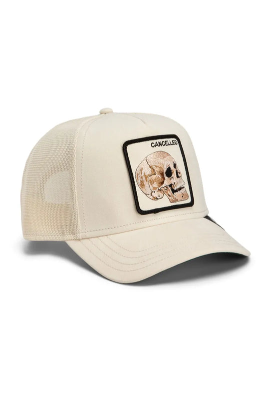 White Smoke כובע מצחייה BROS Suede Cancelled Skull GOORIN BROS
