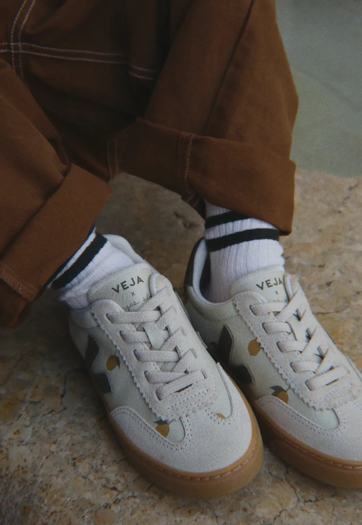 Dark Slate Gray סניקרס לילדים Small Volley - Veja X Konges Slojd VEJA