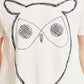 Antique White טי-שירט קצרה לגברים Big Owl KNOWLEDGE
