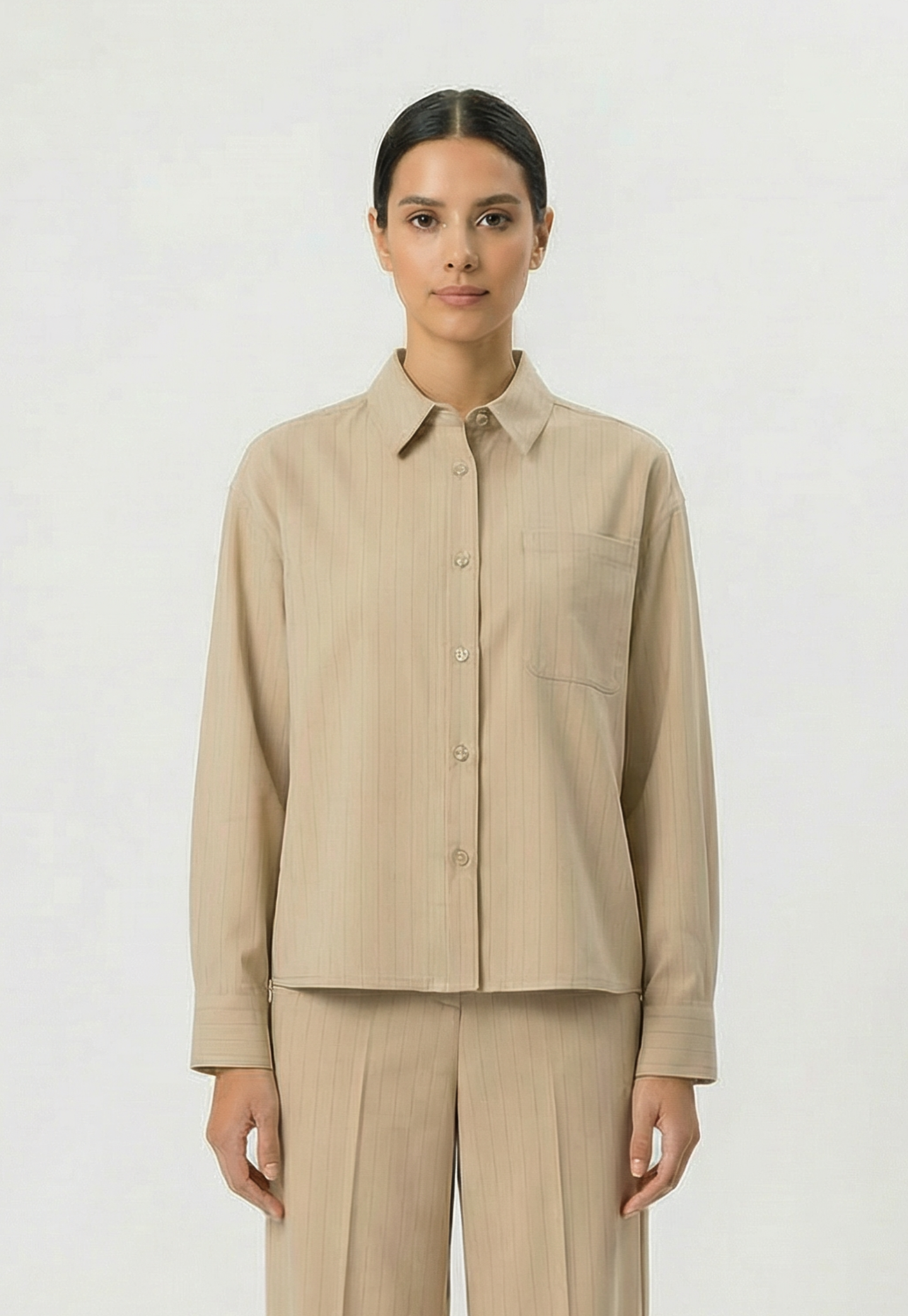 Tan חולצה מכופתרת ארוכה לנשים  Sarahmd MODSTROM