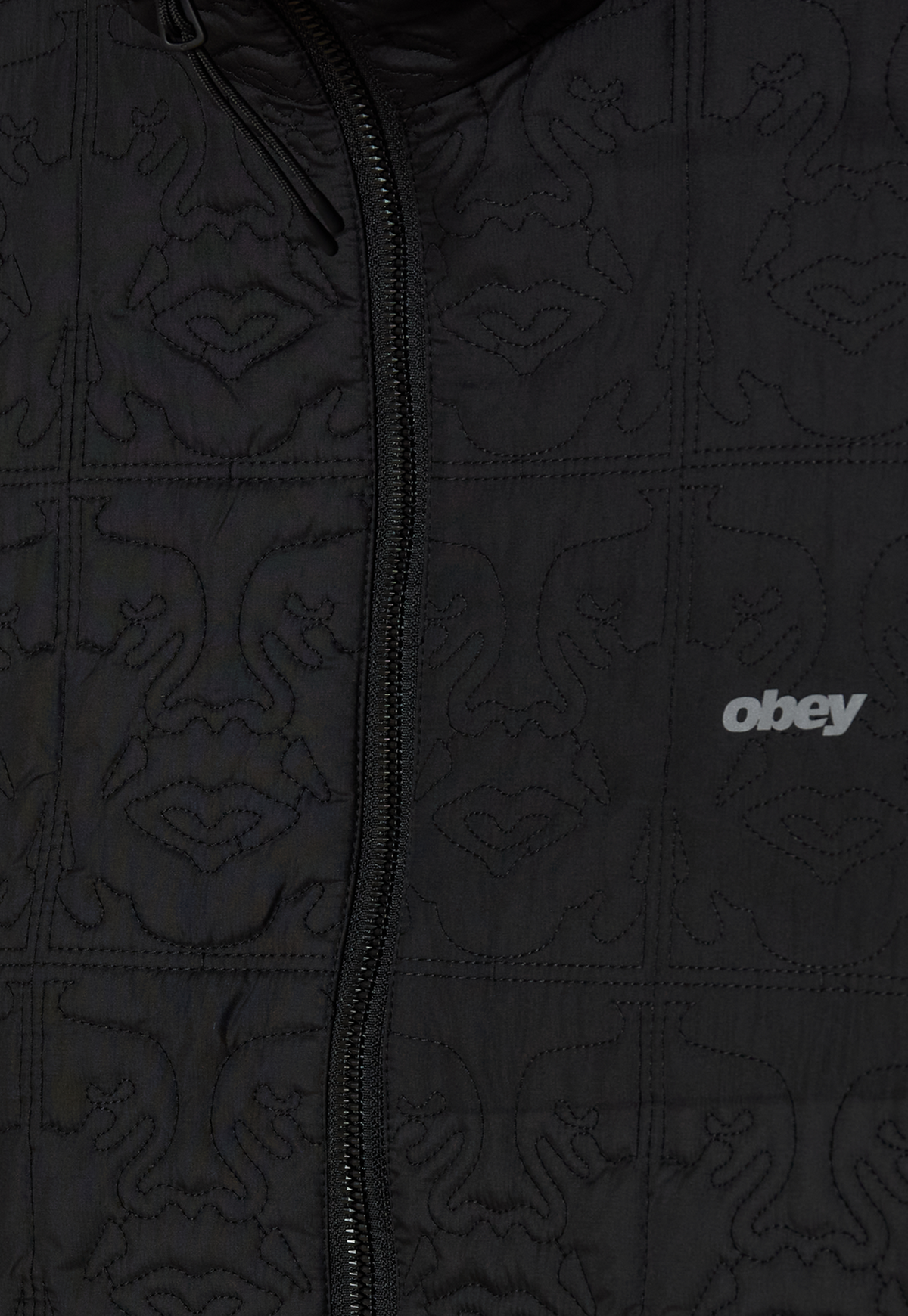 Black ג'קט לנשים / גברים Icon Quilted OBEY
