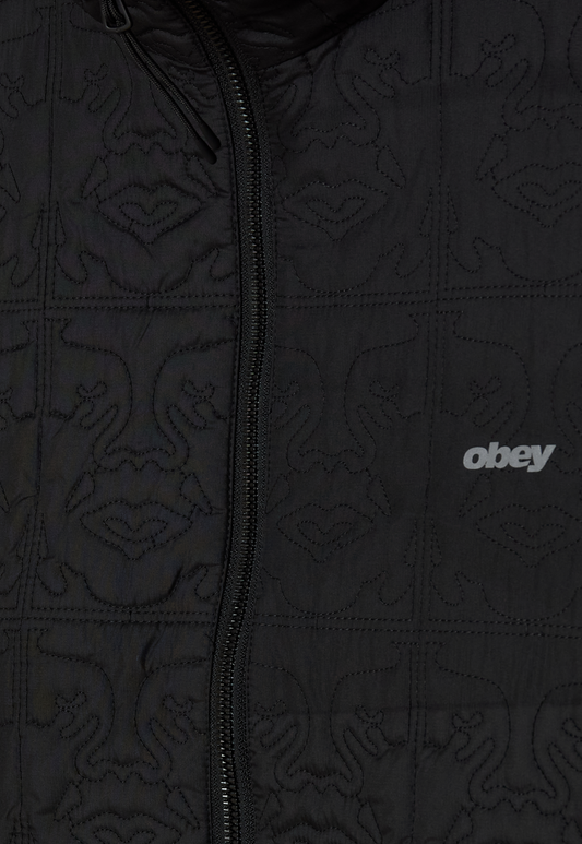 Black ג'קט לנשים / גברים Icon Quilted OBEY