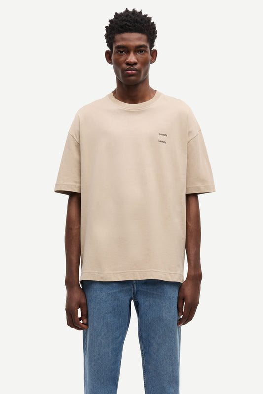 Beige טי שירט קצרה לגברים Joel SAMSOE SAMSOE