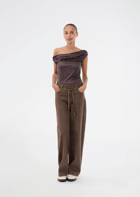 Dark Slate Gray ג׳ינס רחב לנשים Isolde Dye MODSTROM