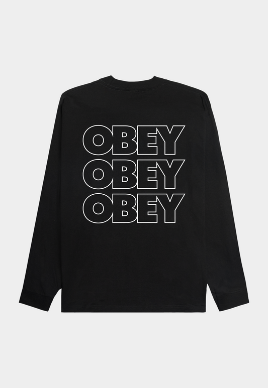 Black טי שירט ארוכה גברים Treble Classic OBEY