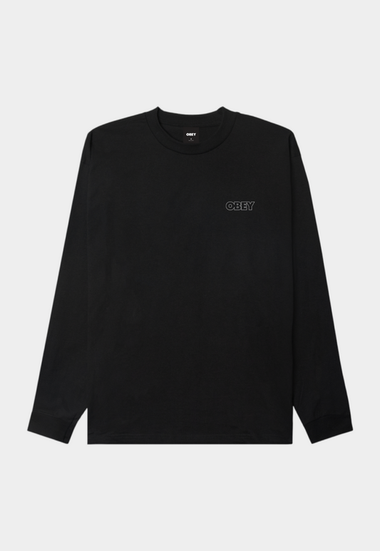 Black טי שירט ארוכה גברים Treble Classic OBEY